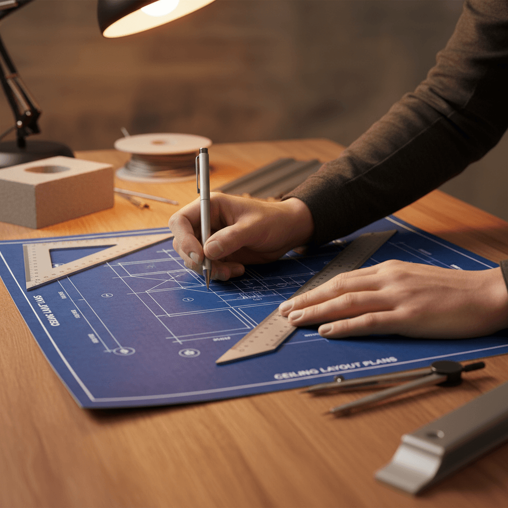 Custom ceiling design planning and layout